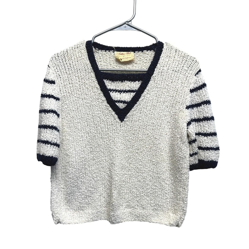 Vintage‎ Handmade Women Sweater Nautical Old Money Resort